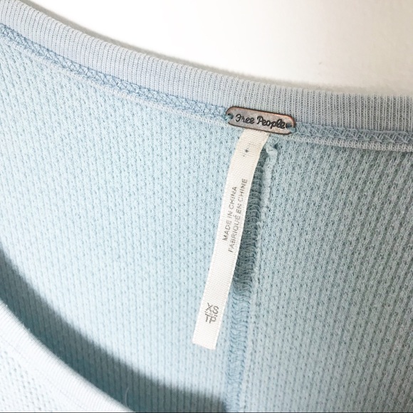 FREE PEOPLE Ski Lodge Crochet Cuff Thermal Top - Picture 6 of 8